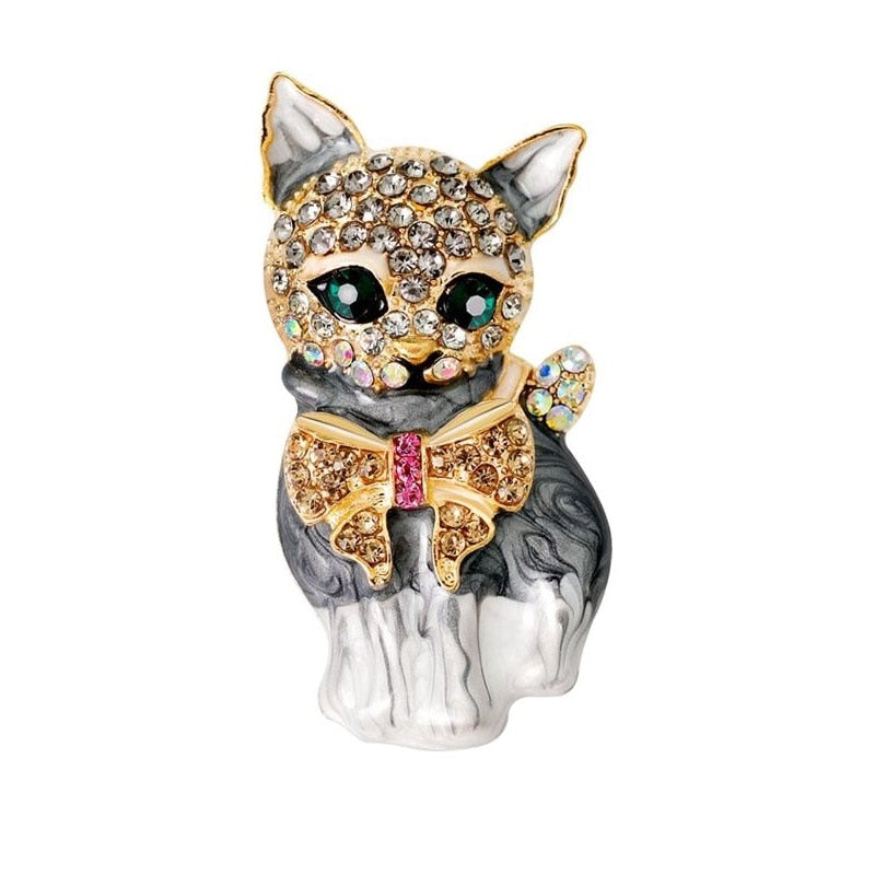 Gold cat brooch - Gold cat brooch