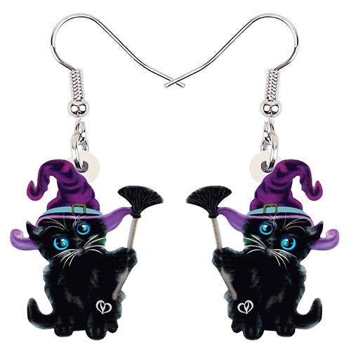 Halloween Black Cat Earrings - Cat earrings