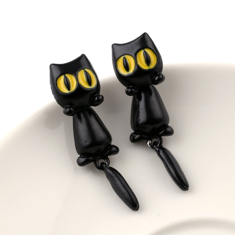 Hanging Cat Earrings - Cat earrings