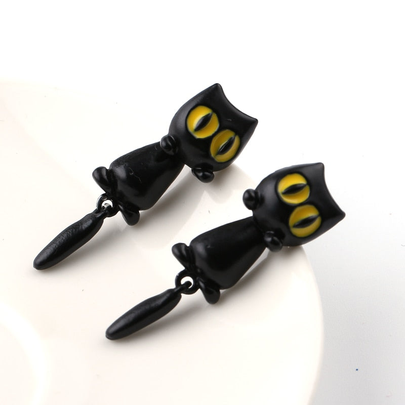 Hanging Cat Earrings - Cat earrings