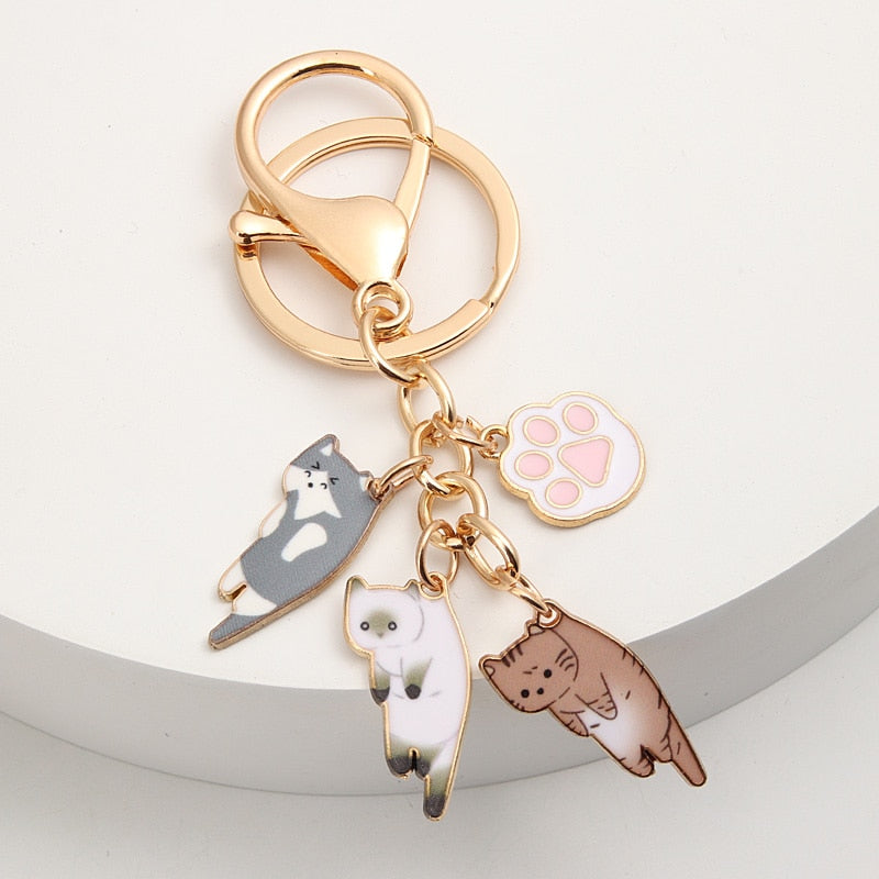 Hanging Cat Keychain - Cat Keychains