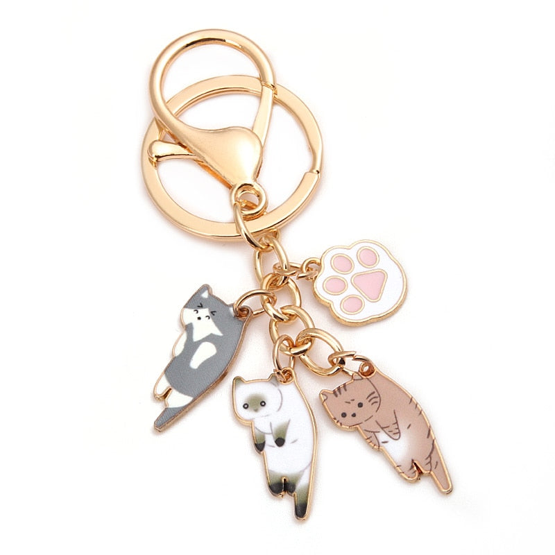 Hanging Cat Keychain - Cat Keychains