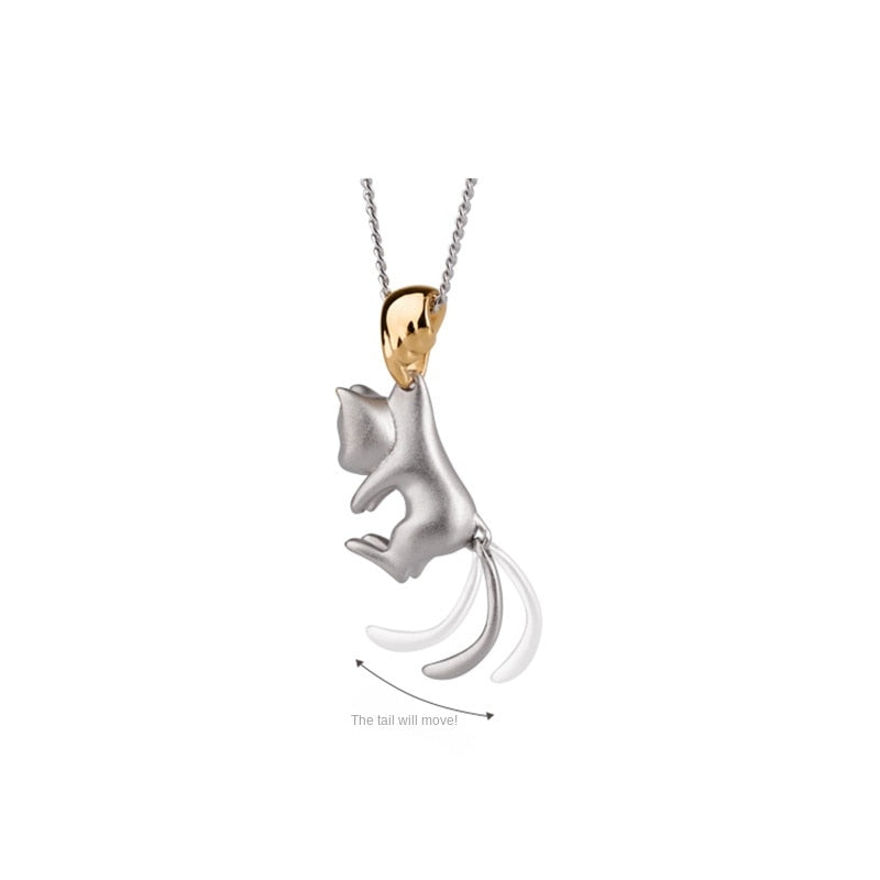 Hanging Cat Necklace - Cat necklace