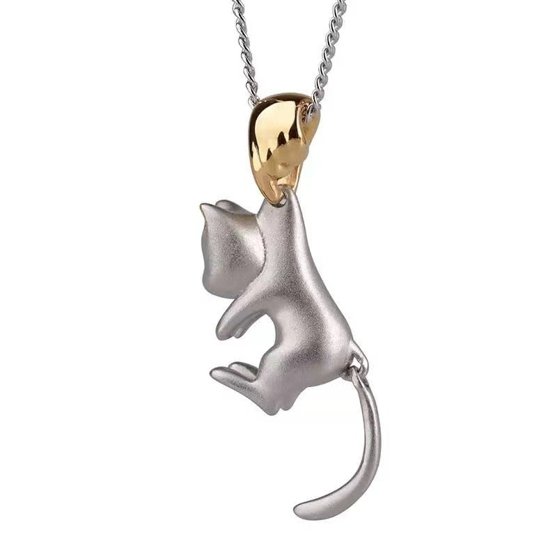 Hanging Cat Necklace - Cat necklace