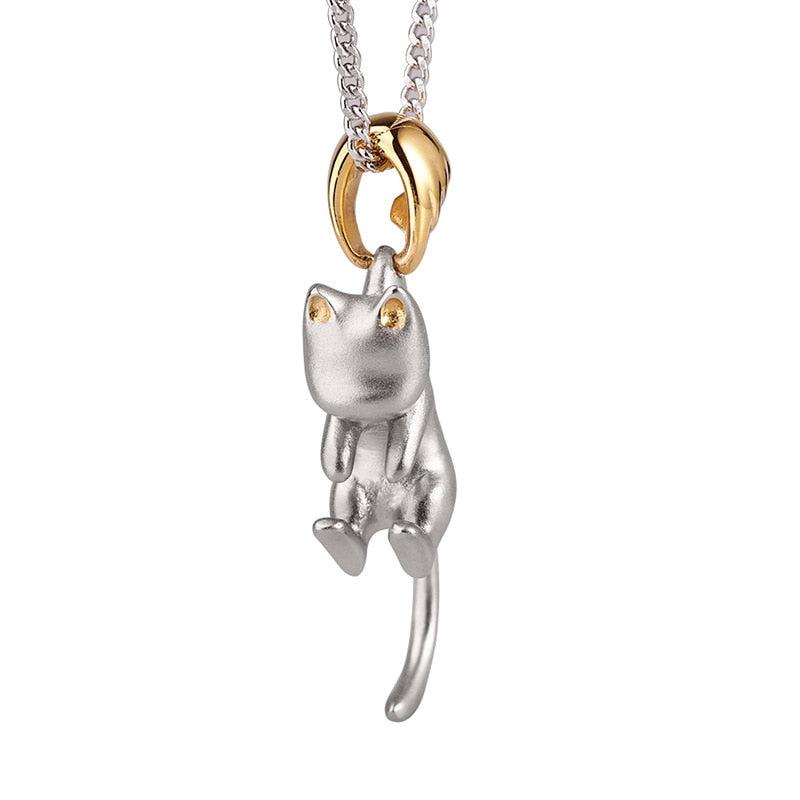Hanging Cat Necklace - Cat necklace