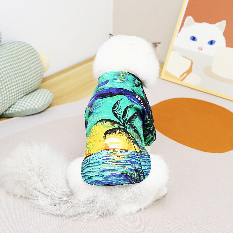 Hawaiian Shirts for Cats - Green / S - Shirts for Cats