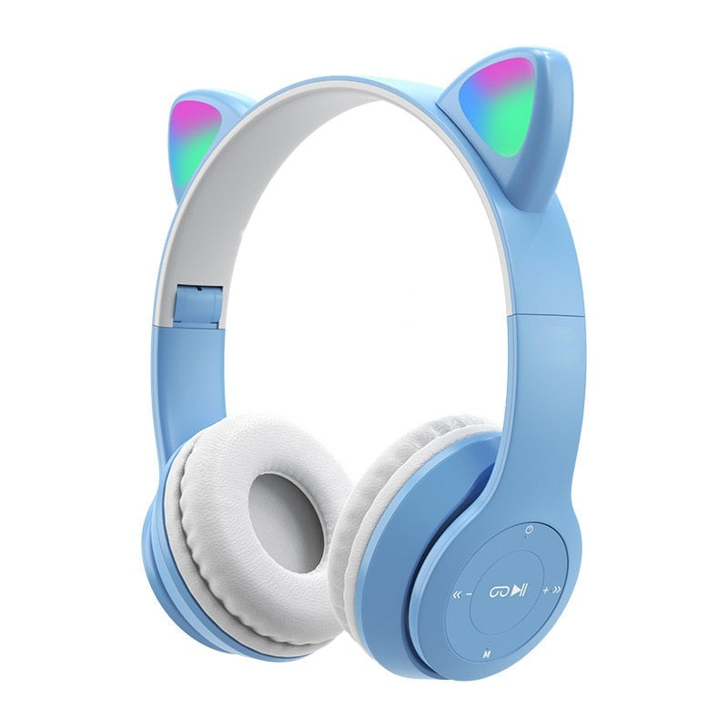 Headphones Cat Ears - Light Blue - Headphones With Cat Ears