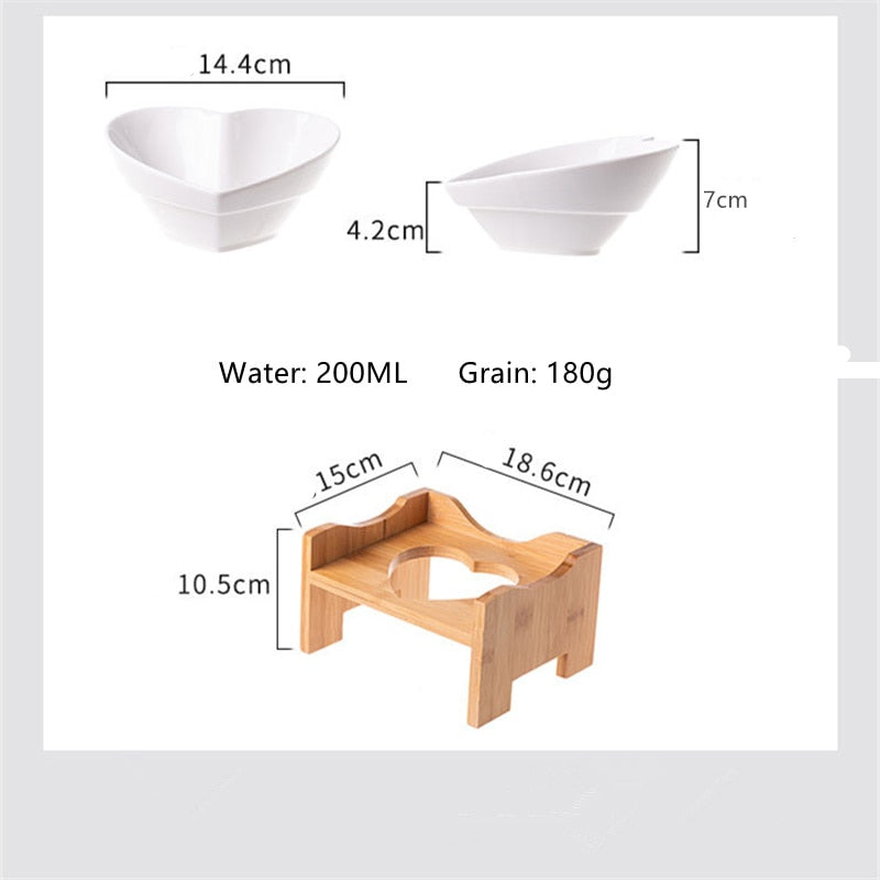 Heart Shaped Cat Bowl - Cat Bowls