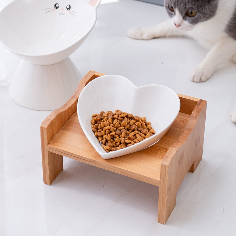 Heart Shaped Cat Bowl - Cat Bowls
