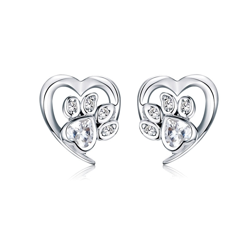 I Love Cat Earrings - White - Cat earrings