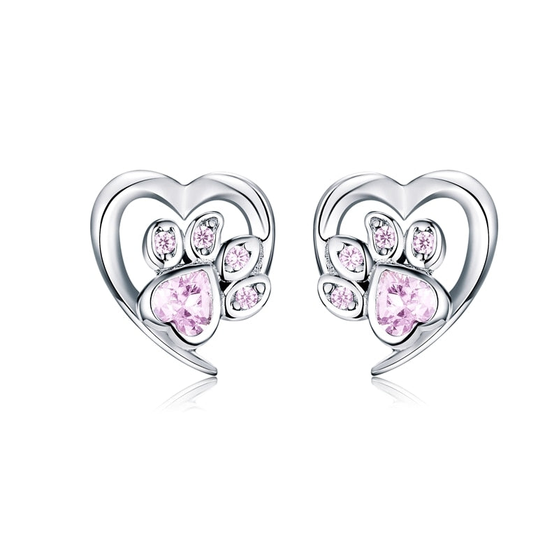 I Love Cat Earrings - Pink - Cat earrings