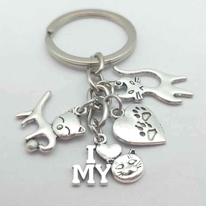 I Love My Cat Keychain - Cat Keychains
