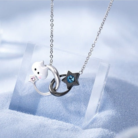 Interlocking Cat Necklace - Cat necklace