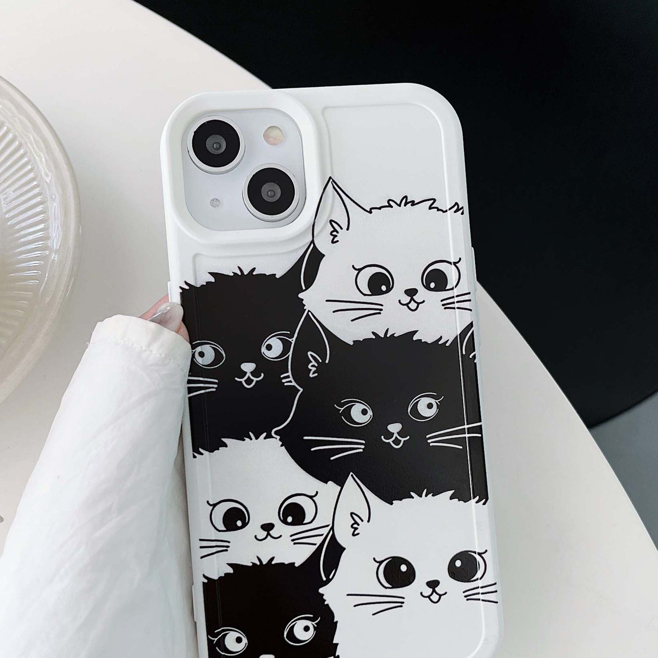 iPhone Black and White Phone Case - for iphone se2020 - Cat
