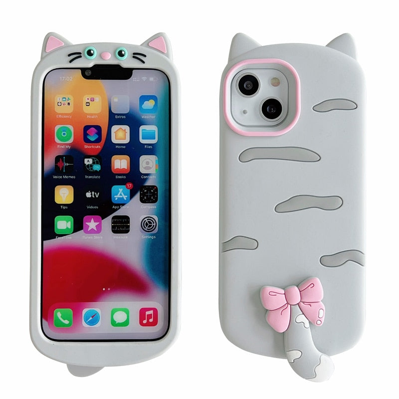 iPhone Grey Cat Phone Case - Cat Phone Case