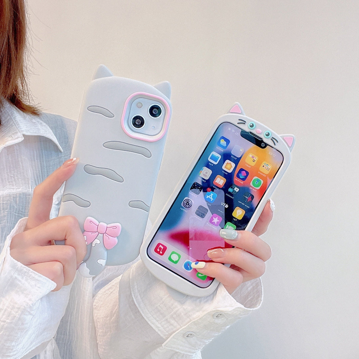 iPhone Grey Cat Phone Case - Cat Phone Case