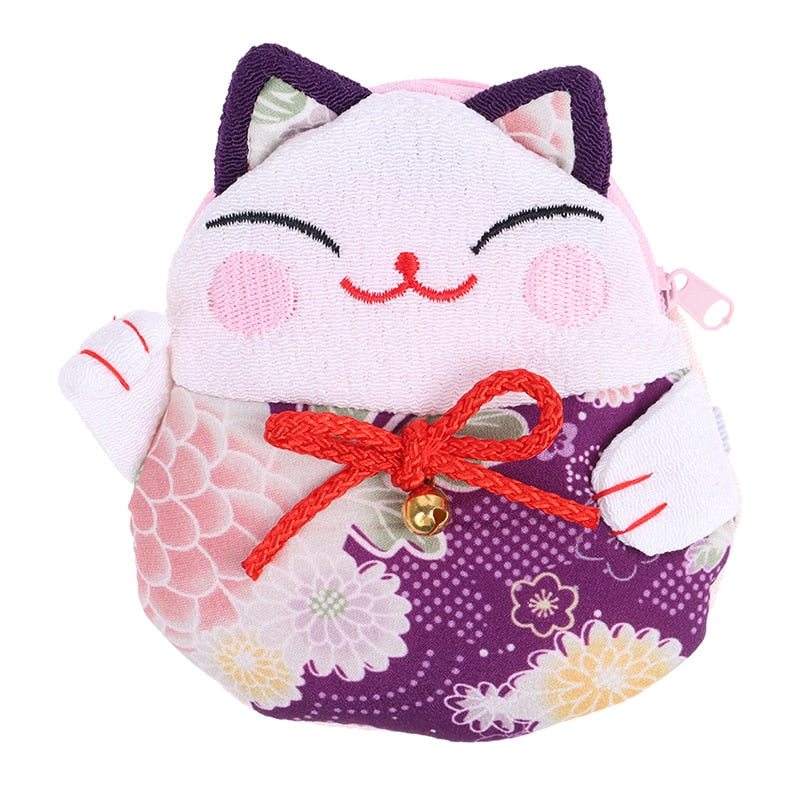 Japanese Cat Purse - Purple - Cat purse