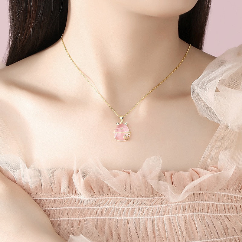 Japanese Lucky Cat Necklace - Cat necklace