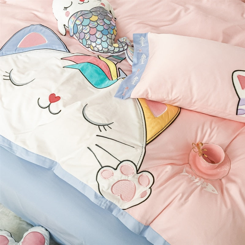 Kawaii Cat Duvet Cover