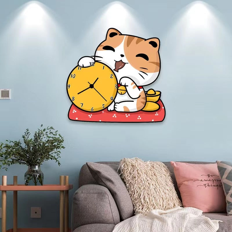 Kawaii Cat Wall Clock