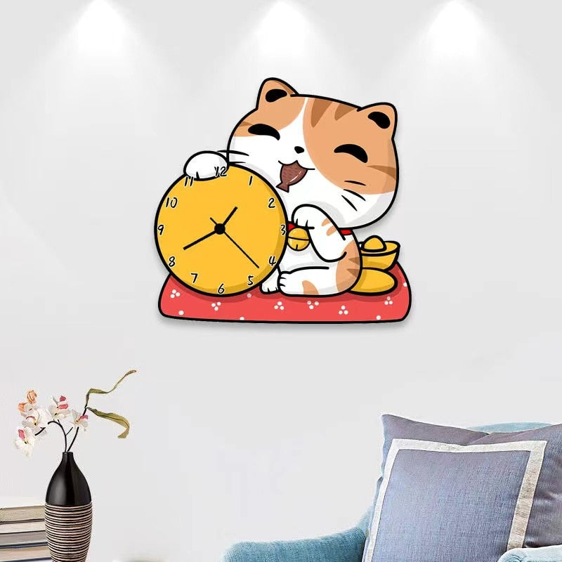 Kawaii Cat Wall Clock