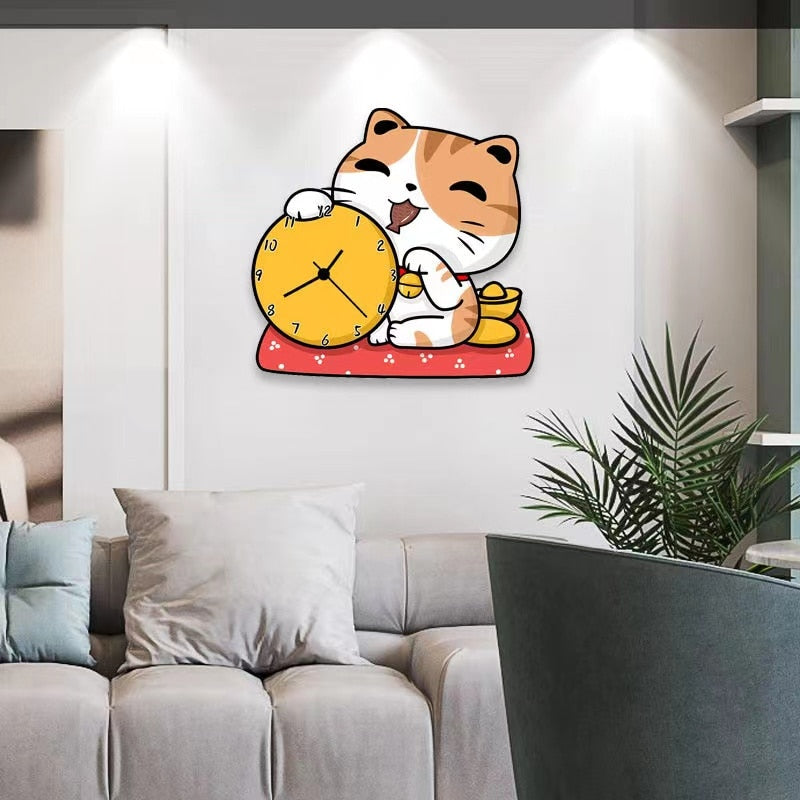 Kawaii Cat Wall Clock