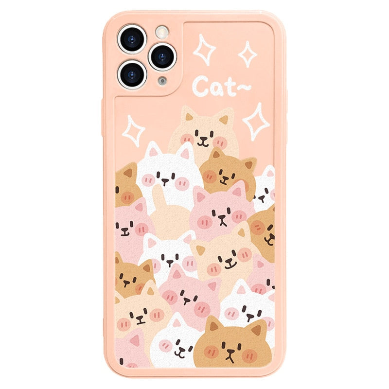 Kawaii iPhone Pink Cat Case - for iphone 7 - Cat Phone Case