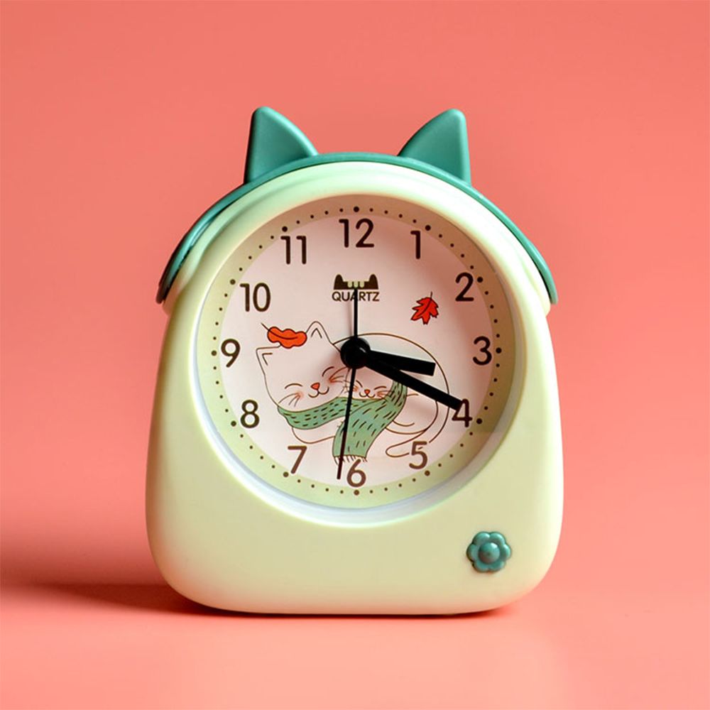 Kids Cat Alarm Clock - Green