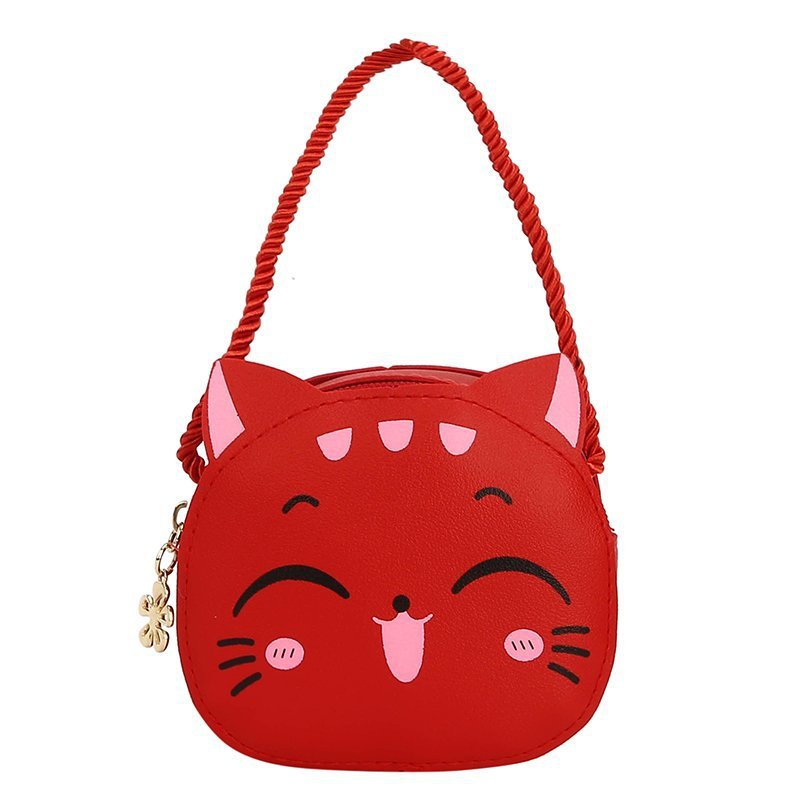 Kids Crossbody Cat Purse - Red - Cat purse
