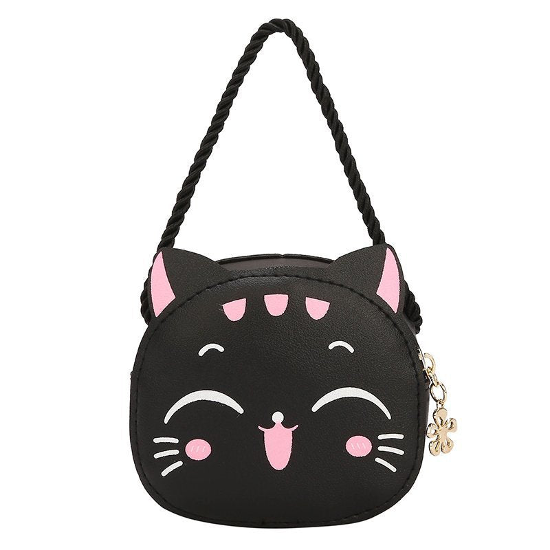 Kids Crossbody Cat Purse - Black - Cat purse