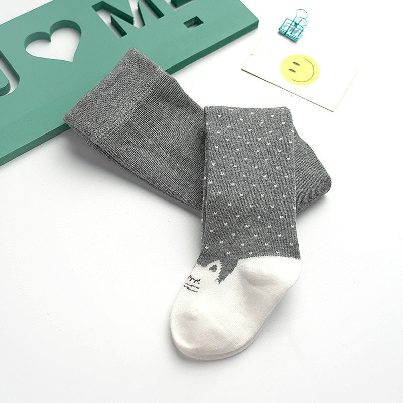 Kitty Cat Kid Tights - Gray / 6 to 12M - Cat Tights
