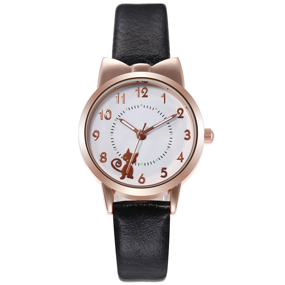 Kitty Cat Watch - Black - Cat Watch