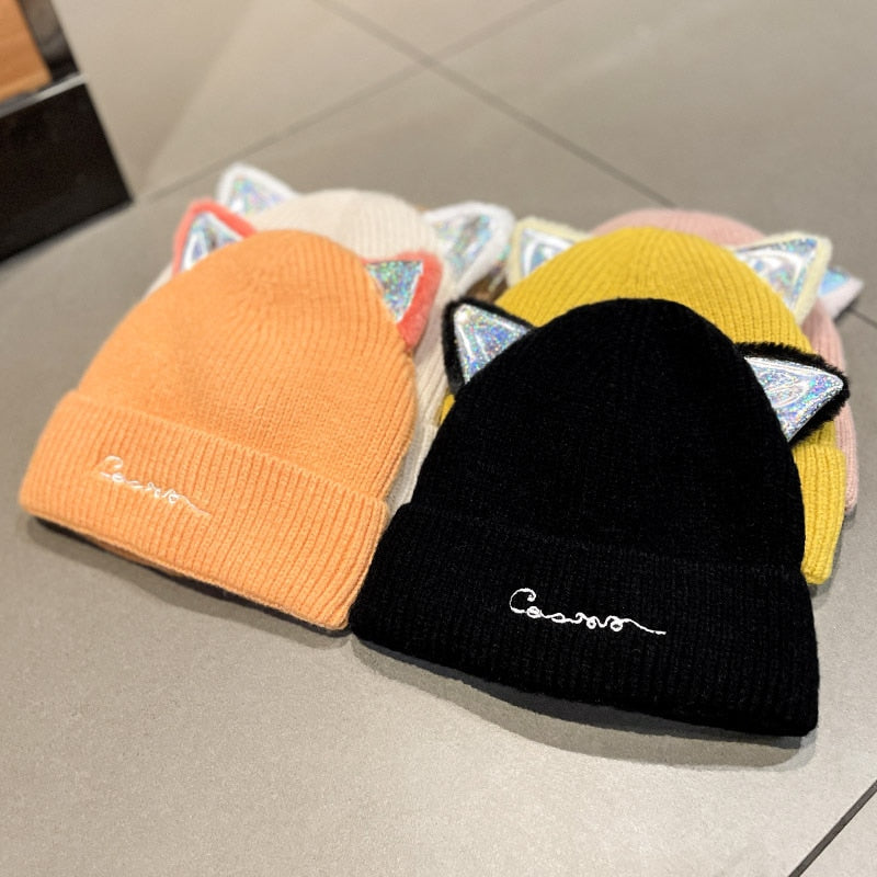 Knitted Cat Beanie - Cat beanie