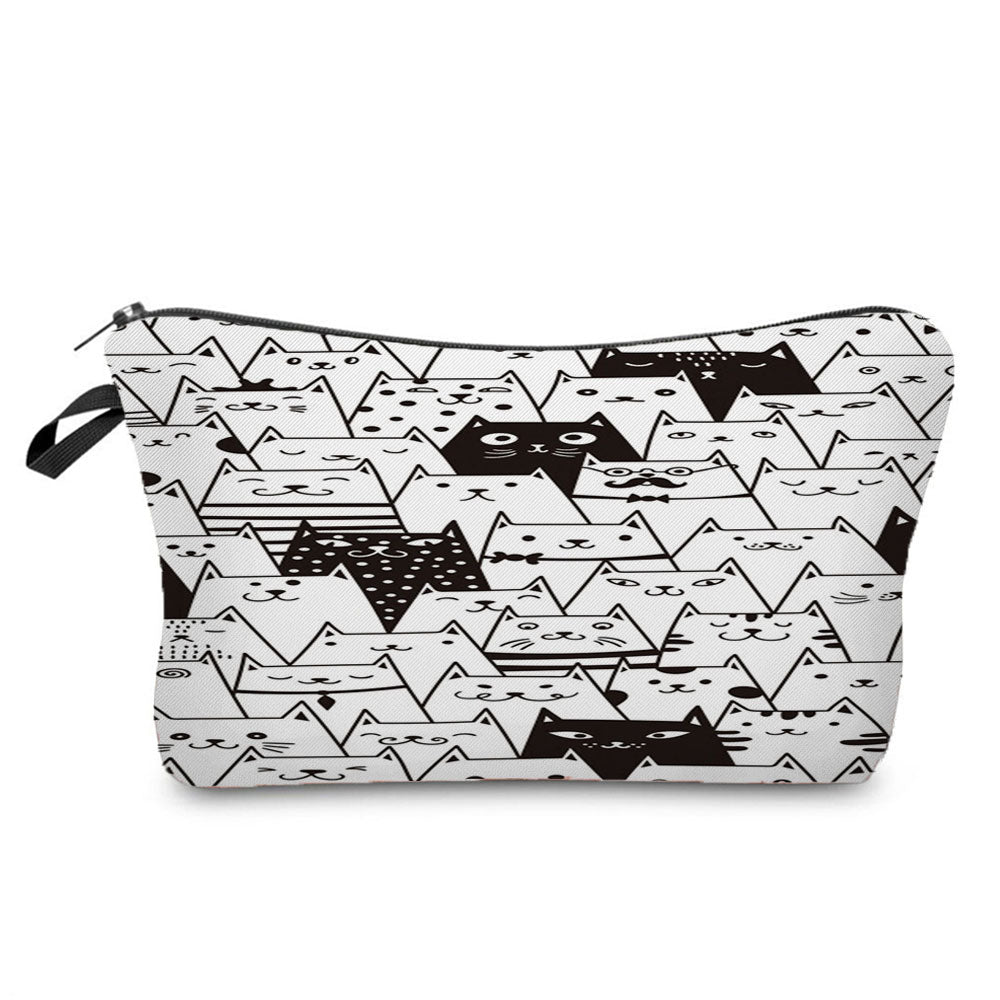 Large Cat Purse - Black-White - Cat purse