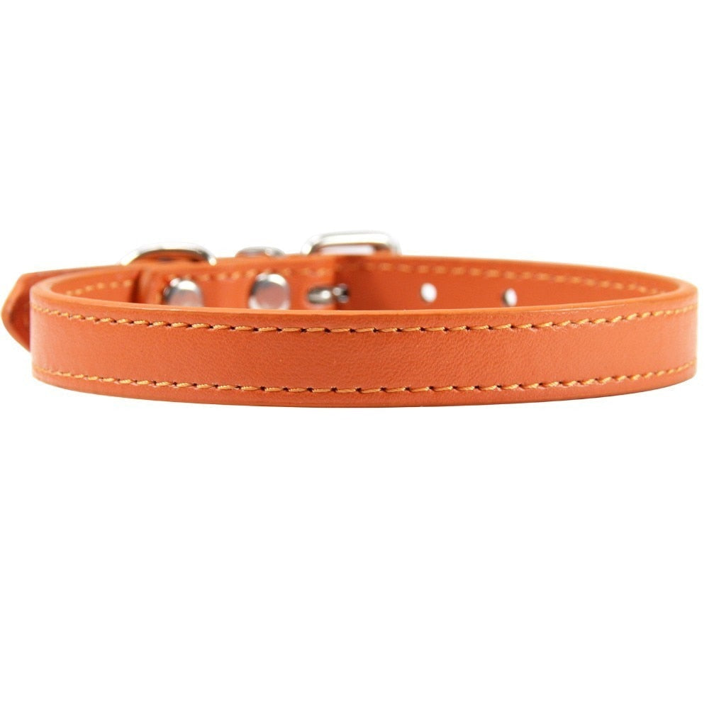 Leather Cat Collars - Orange / XS - Cat collars