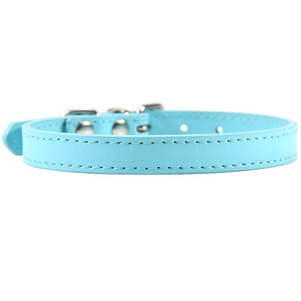 Leather Cat Collars - Light Blue / XS - Cat collars