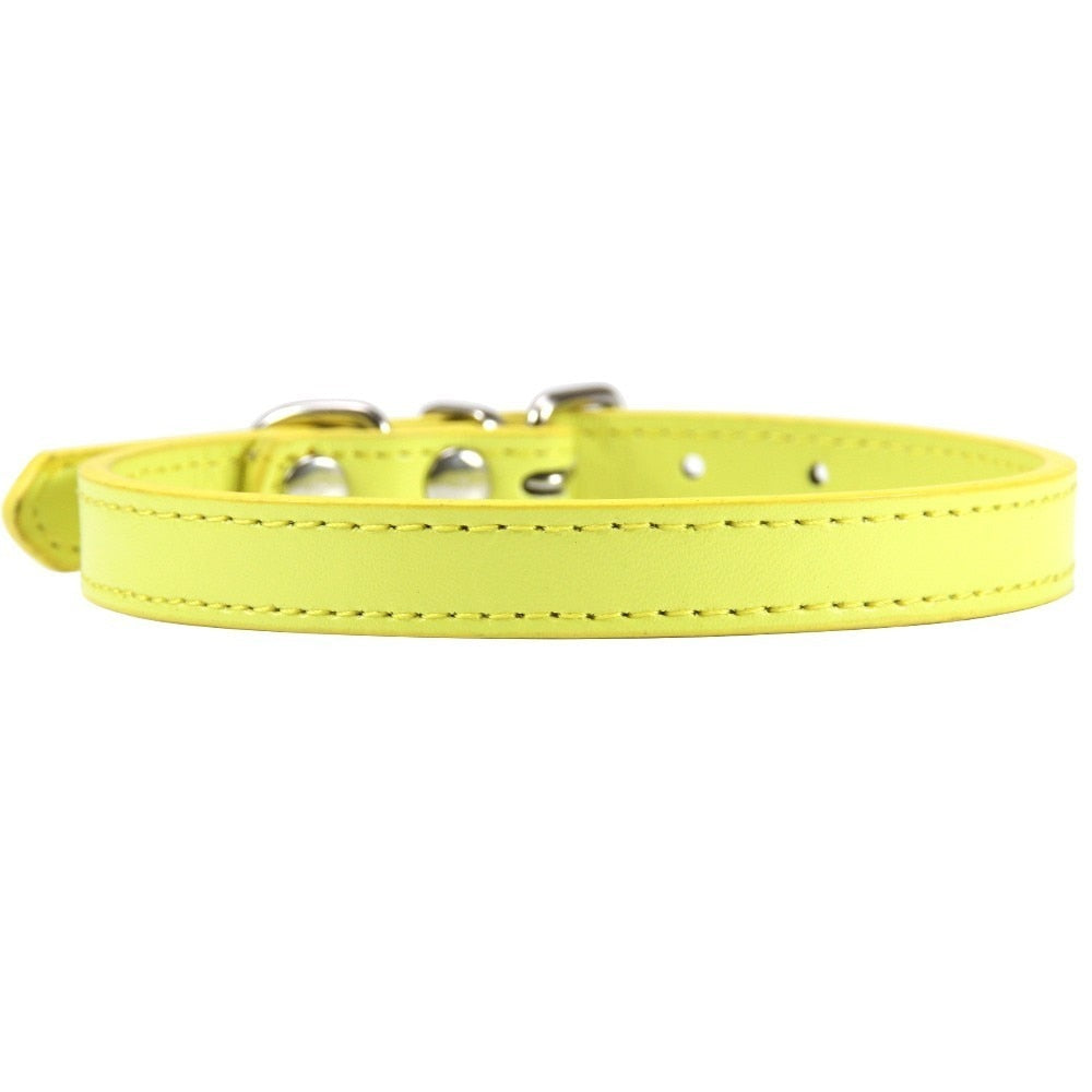 Leather Cat Collars - Yellow / XS - Cat collars