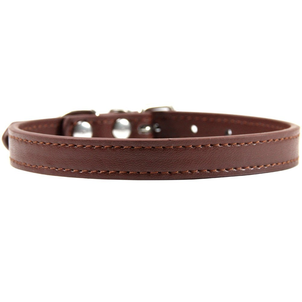 Leather Cat Collars - Brown / XS - Cat collars