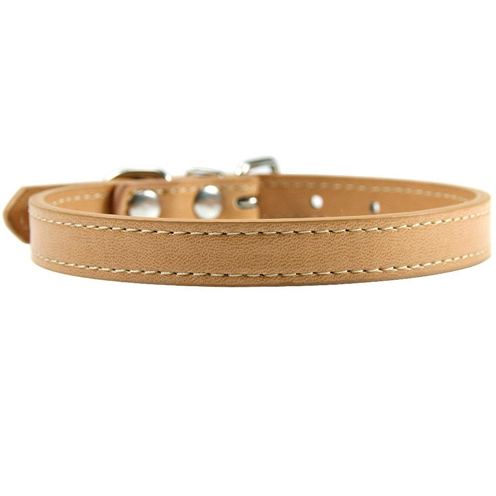 Leather Cat Collars - Light Brown / XS - Cat collars