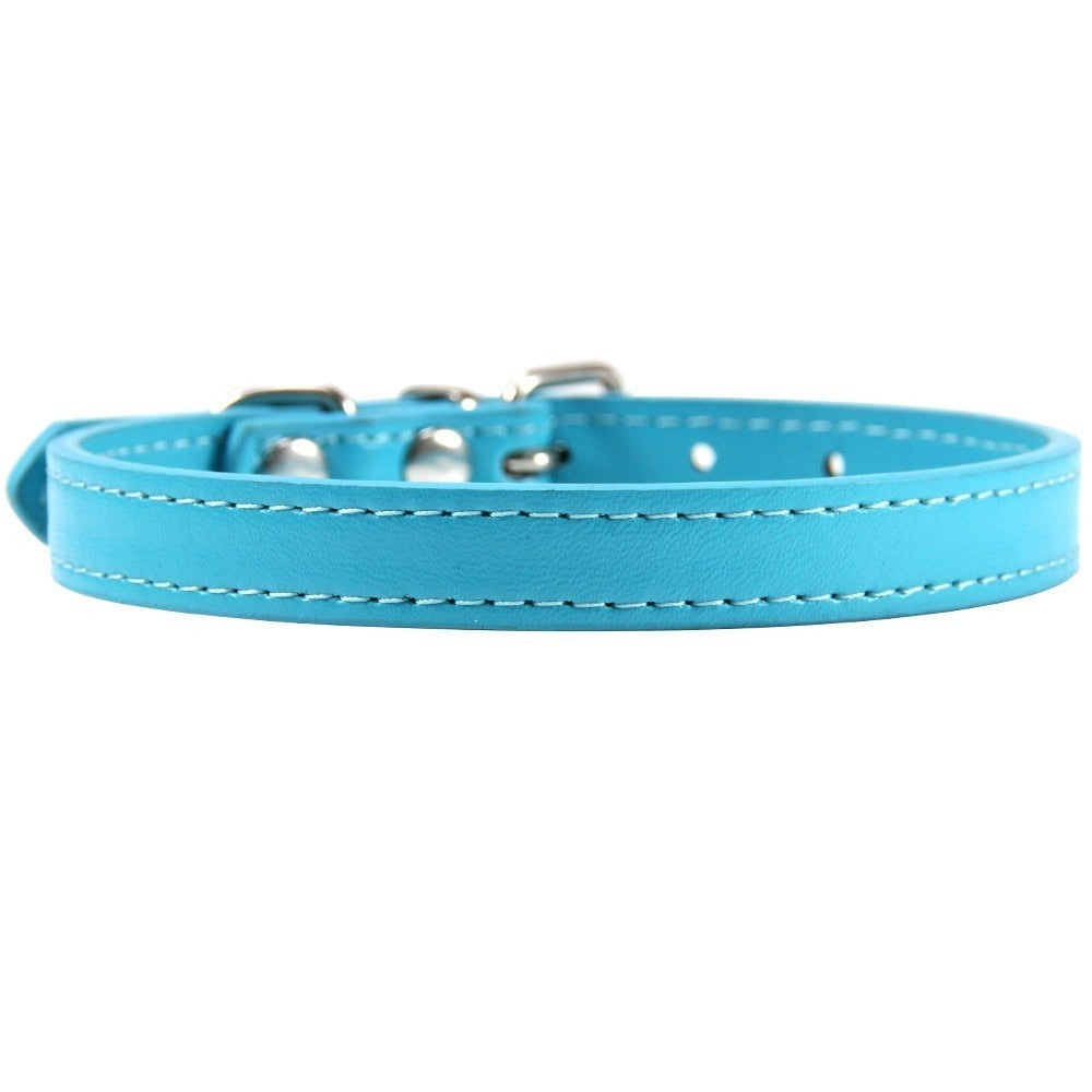 Leather Cat Collars - Lake Blue / XS - Cat collars