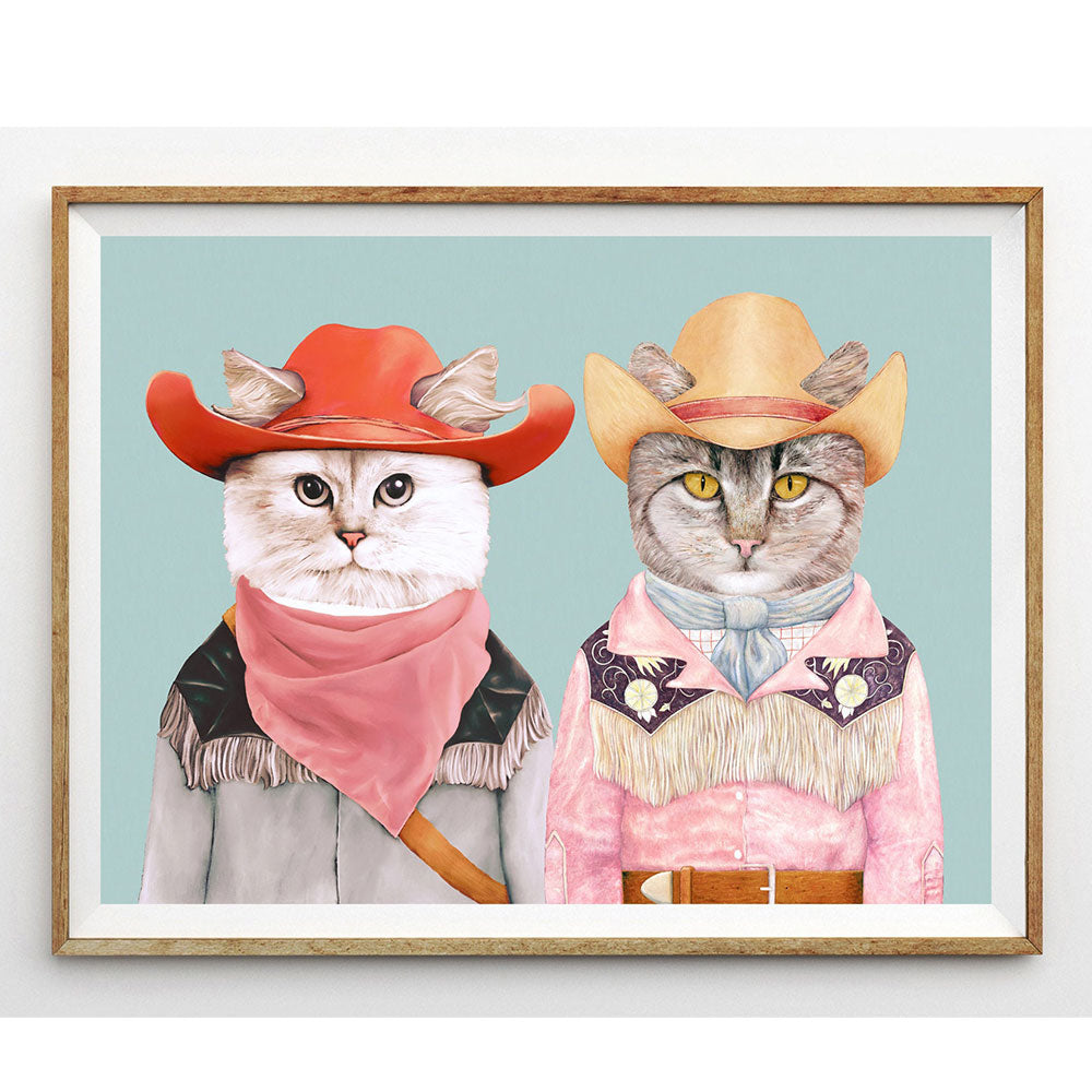Letterman Cat Painting - 20x30cm no frame / Pink