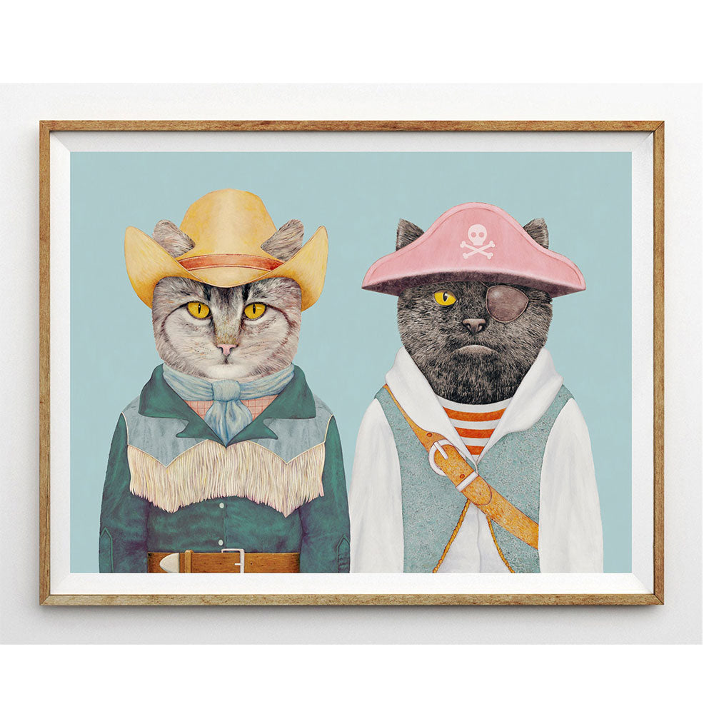 Letterman Cat Painting - 20x30cm no frame / Beige
