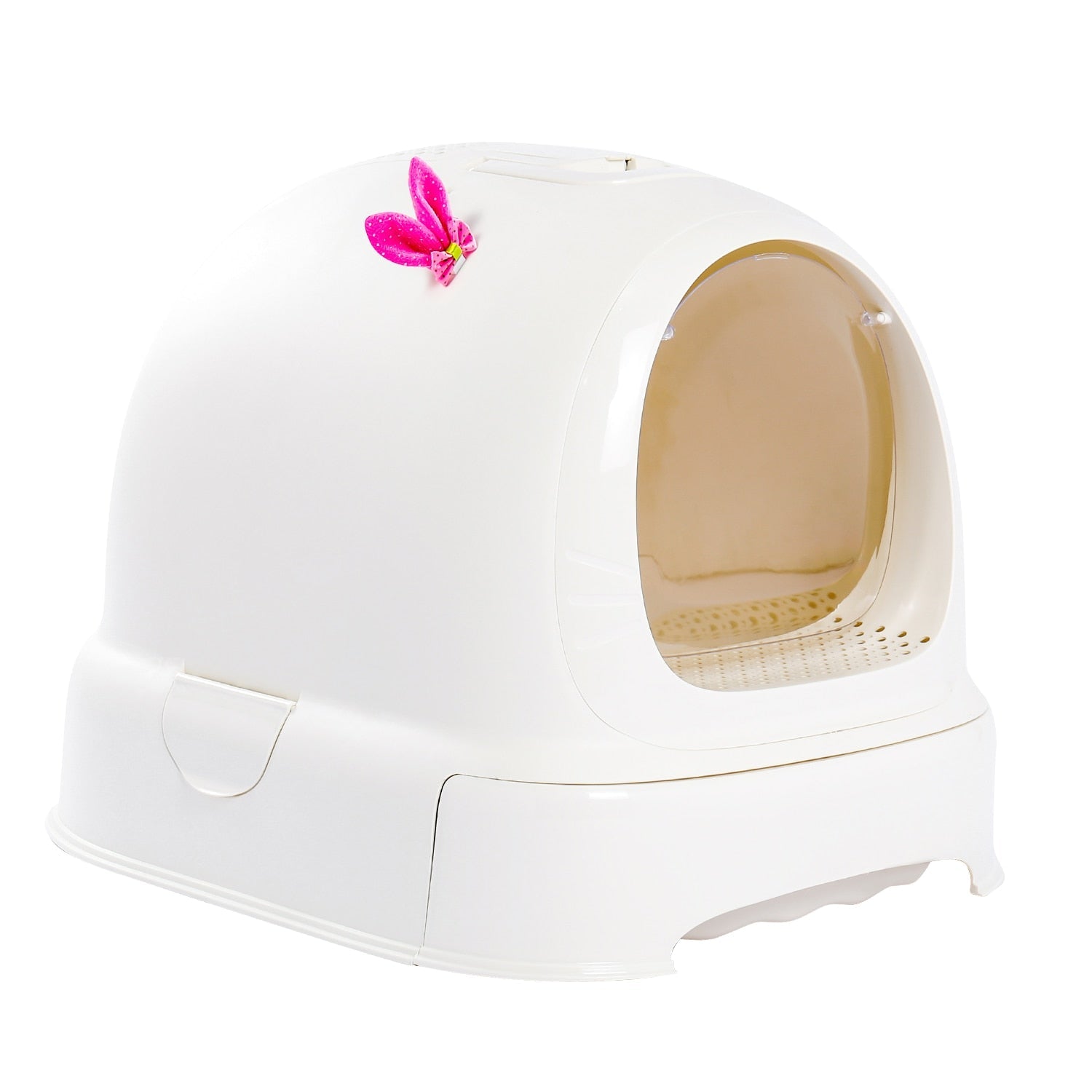 Lidded Cat Litter Box - White / XL - Cat litter Box