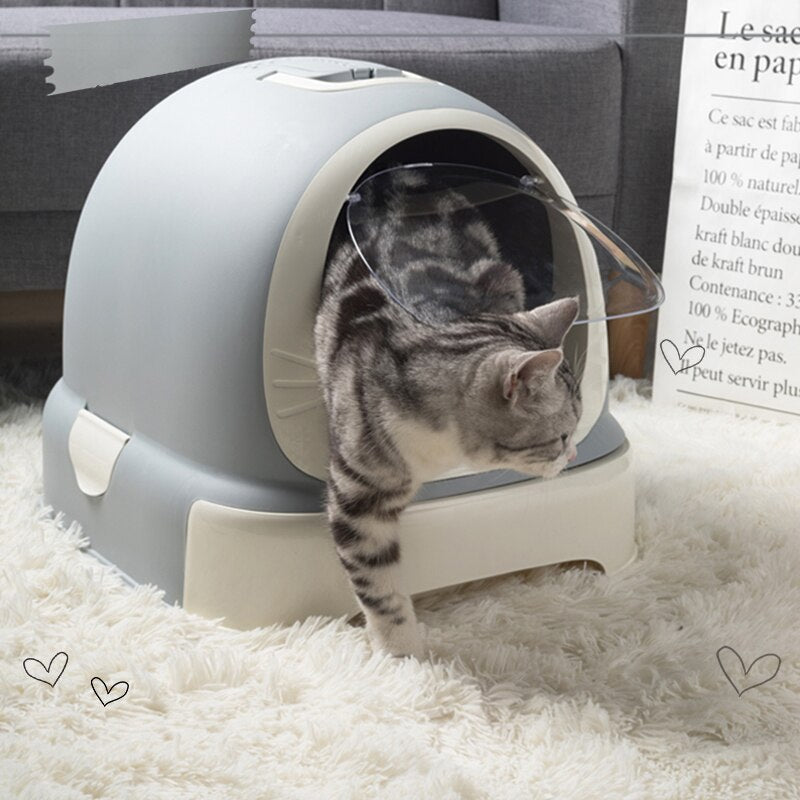 Lidded Cat Litter Box - Grey / XL - Cat litter Box