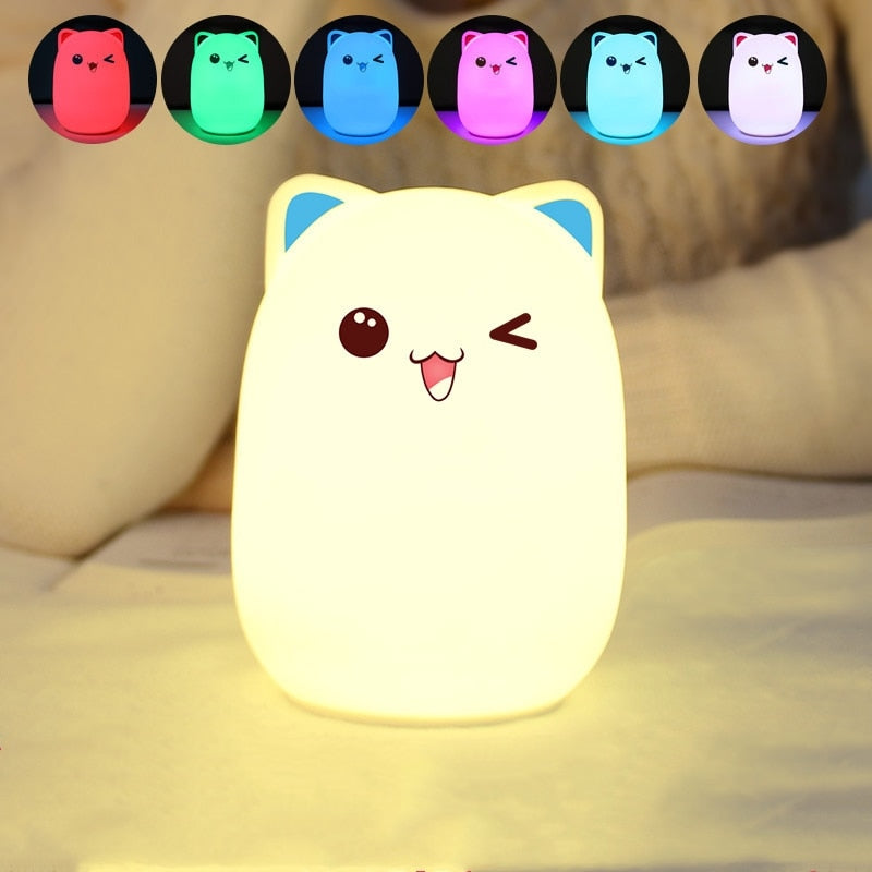 Little Cat Night Light - 24key Blue