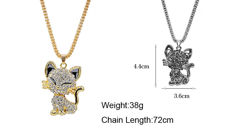 Long Cat Necklace - Cat necklace