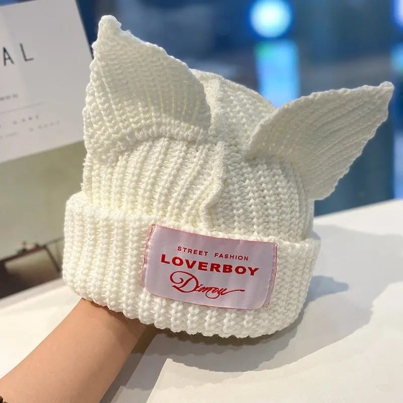 Loverboy cat Beanie - White / M 56-58cm - Cat beanie