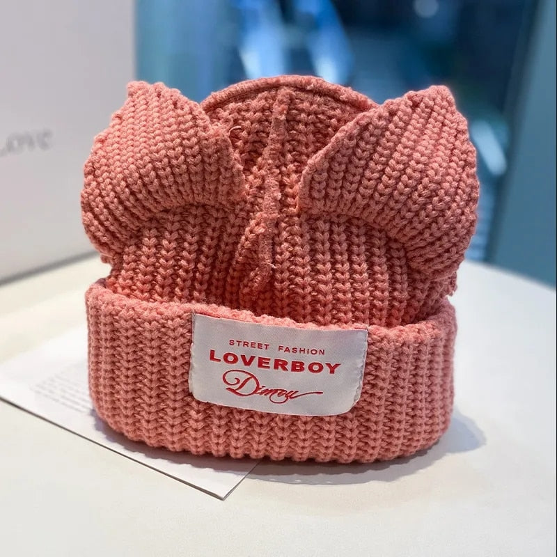 Loverboy cat Beanie - pink / M 56-58cm - Cat beanie