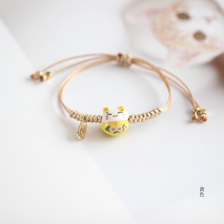 Lucky Cat Bracelet - Yellow - Cat bracelet
