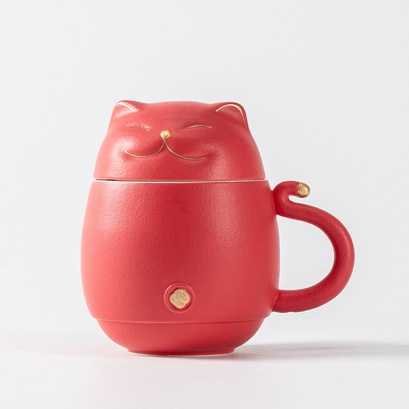 Lucky Cat Mug - Orange